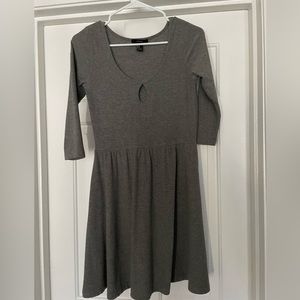 Forever 21 Grey Key-Hole Dress, Medium
